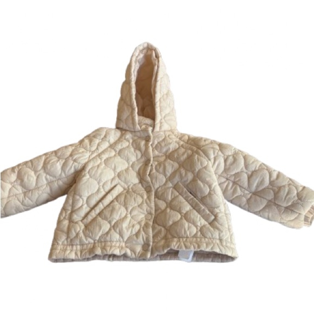 Zara Kids Beige Quilted Puffer Jacket